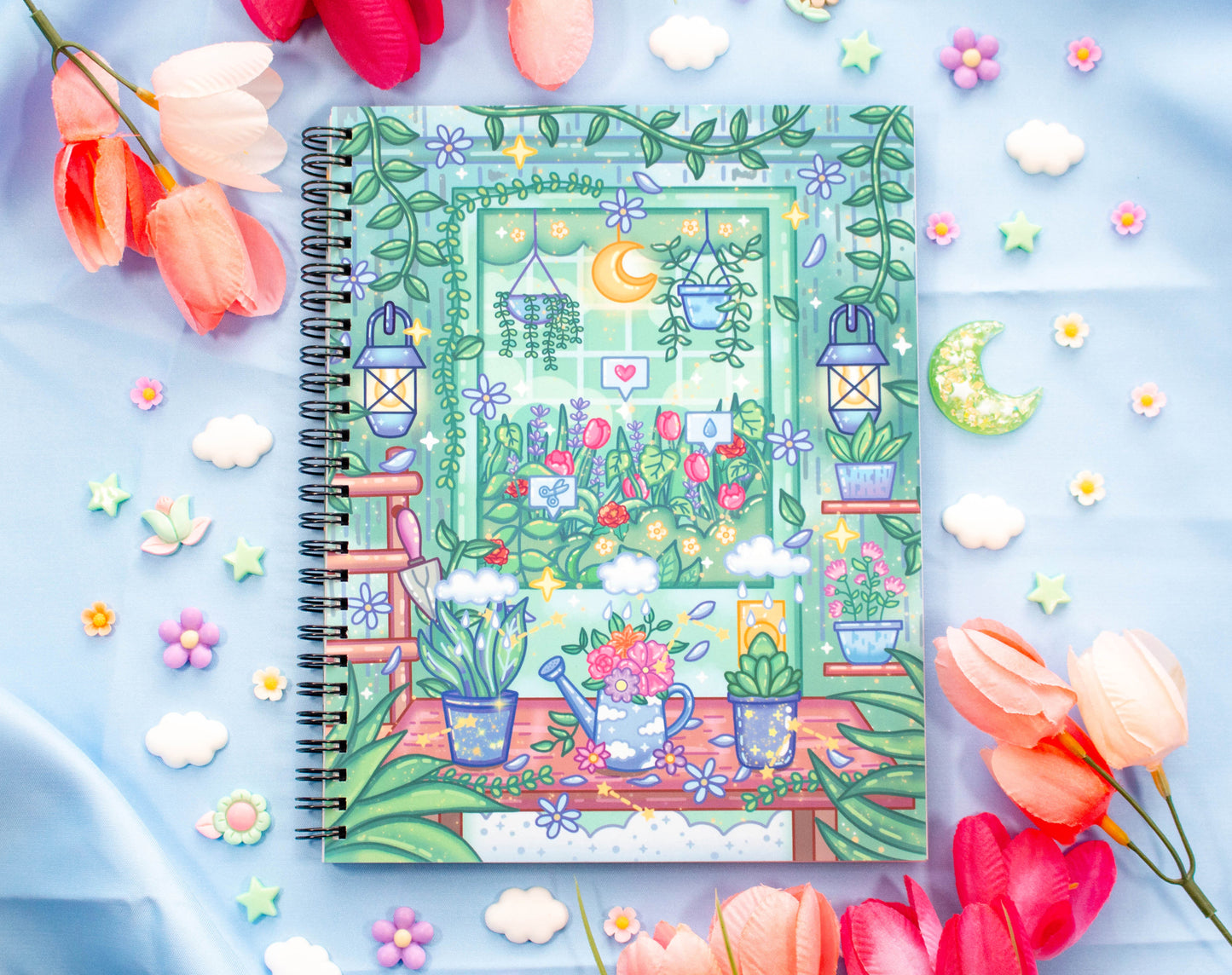 Botanical Bliss Spiral Lined Notebook (7x9")