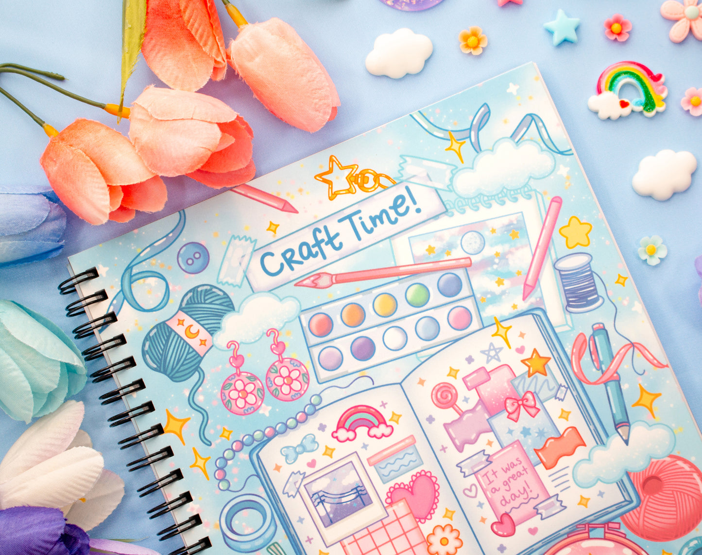 Craft Time Spiral Lined Notebook (7x9")