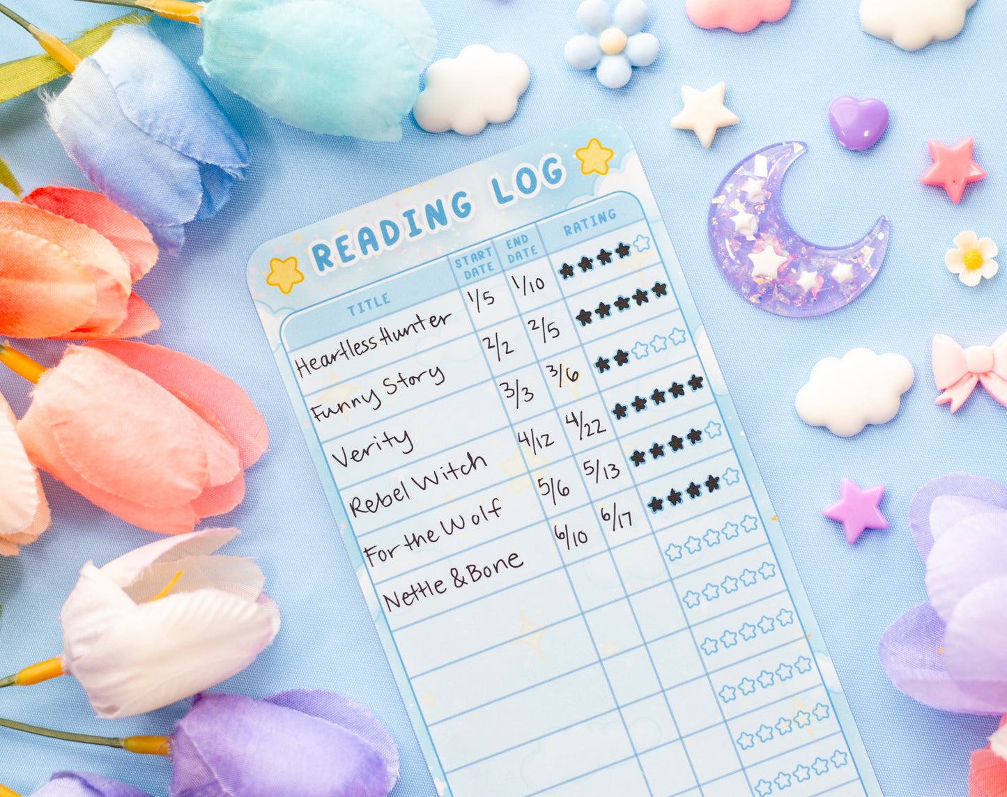 Craft Time Reading Log Bookmark