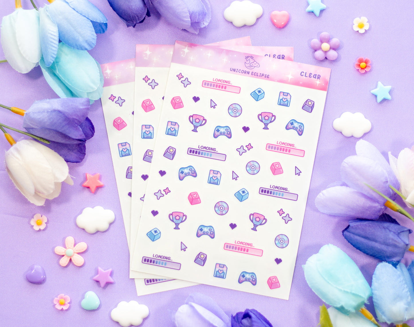 Game Time Clear Deco Sticker Sheet