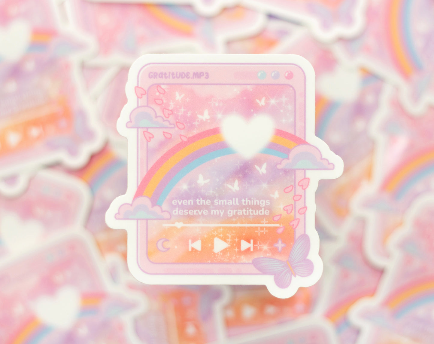 Gratitude Music Player Sticker