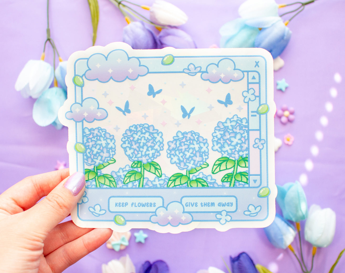 Hydrangea Dreams Suncatcher Sticker