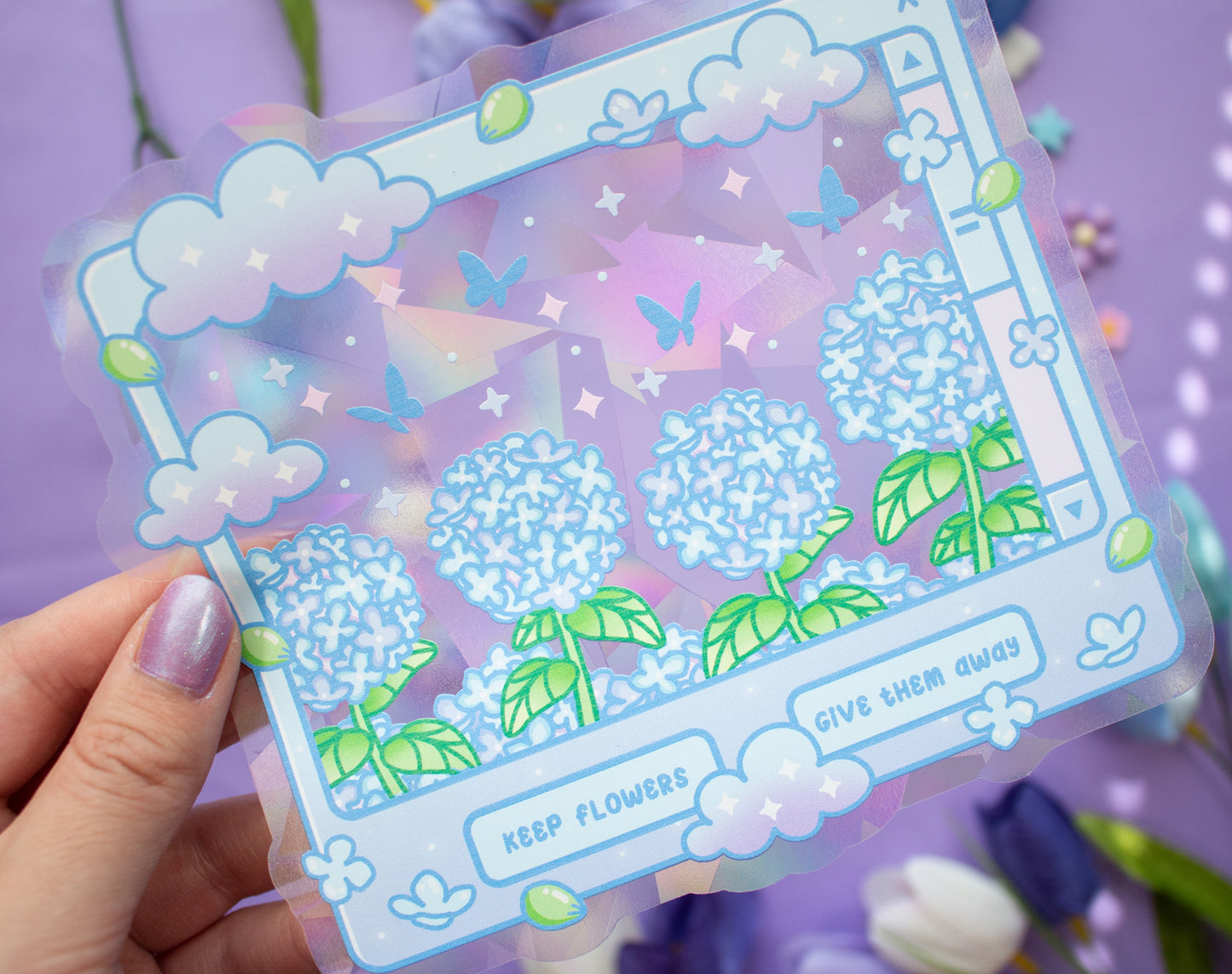 Hydrangea Dreams Suncatcher Sticker