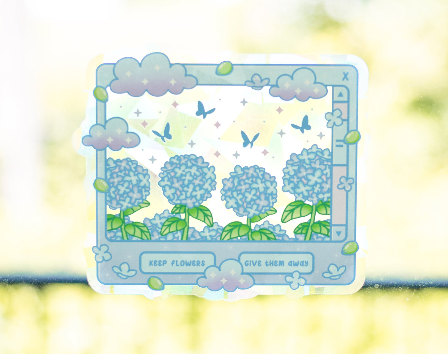 Hydrangea Dreams Suncatcher Sticker