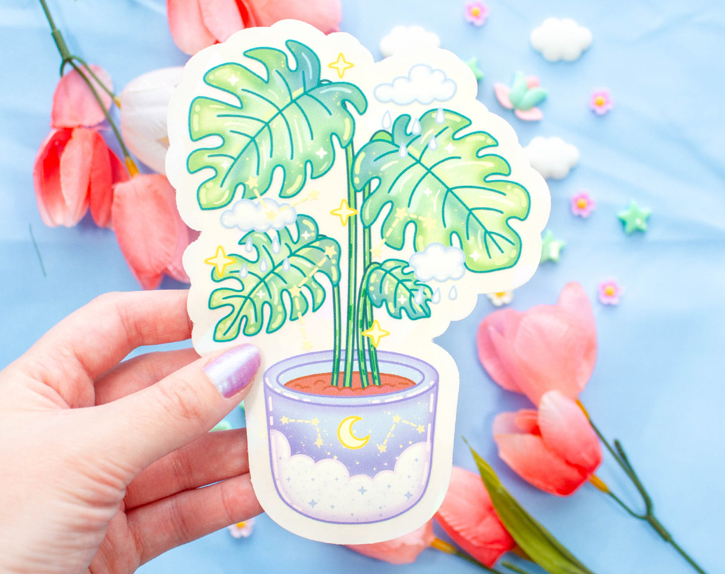 Monstera Suncatcher Sticker