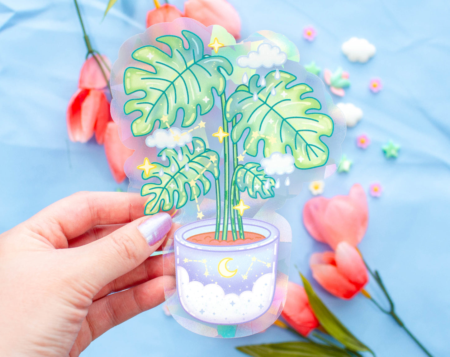 Monstera Suncatcher Sticker