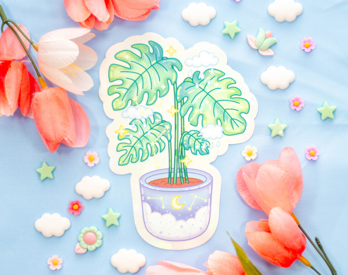 Monstera Suncatcher Sticker