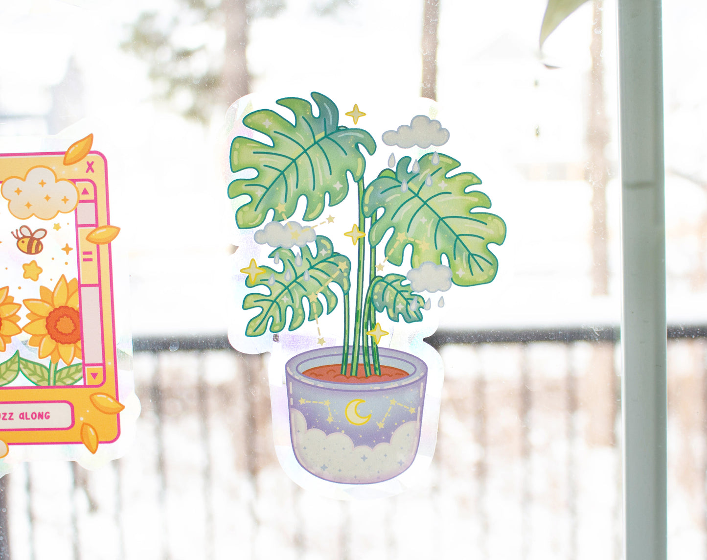 Monstera Suncatcher Sticker