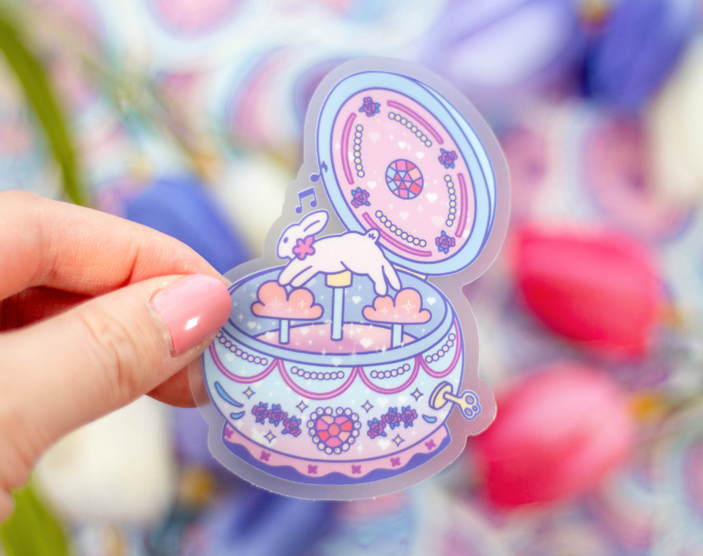Music Box Clear Sticker