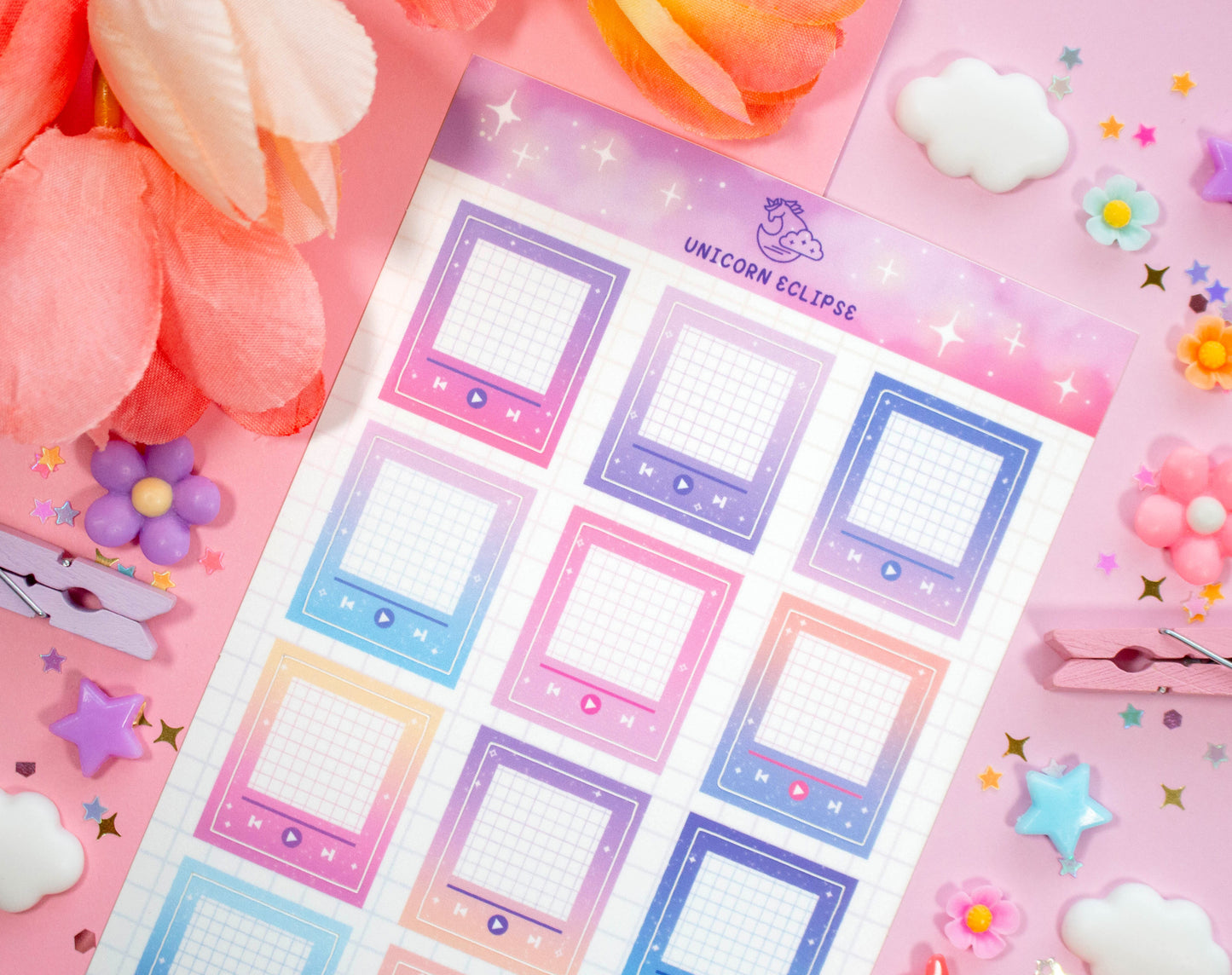 Gradient Music Players Sticker Sheet