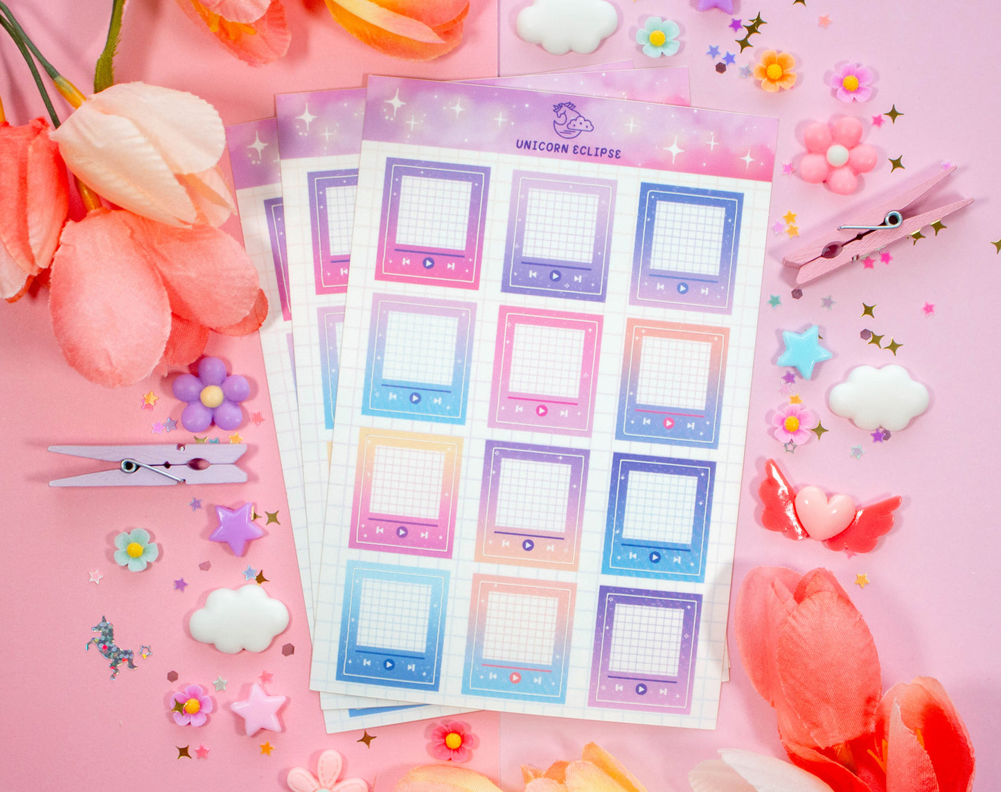 Gradient Music Players Sticker Sheet