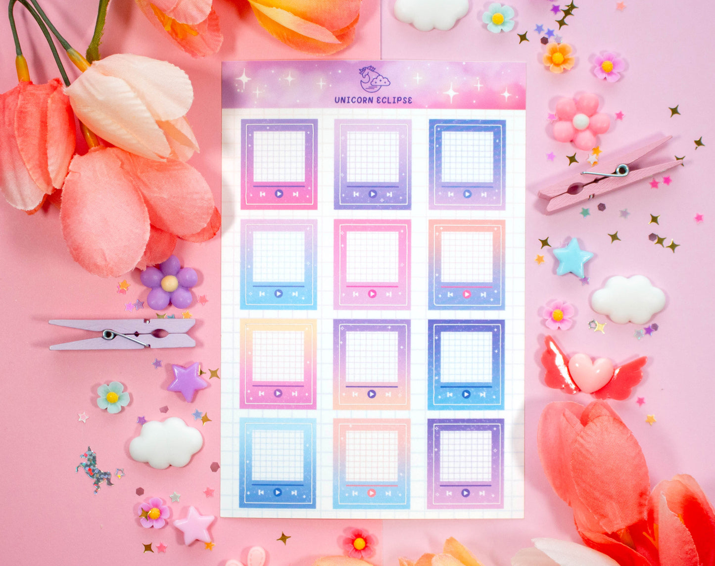 Gradient Music Players Sticker Sheet