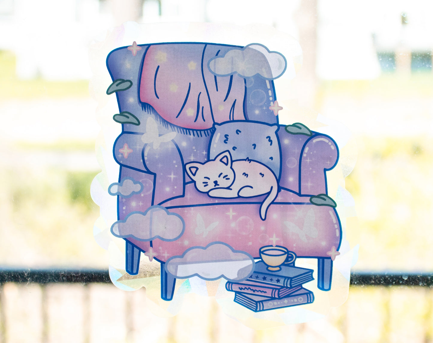Reading Chair Suncatcher Sticker