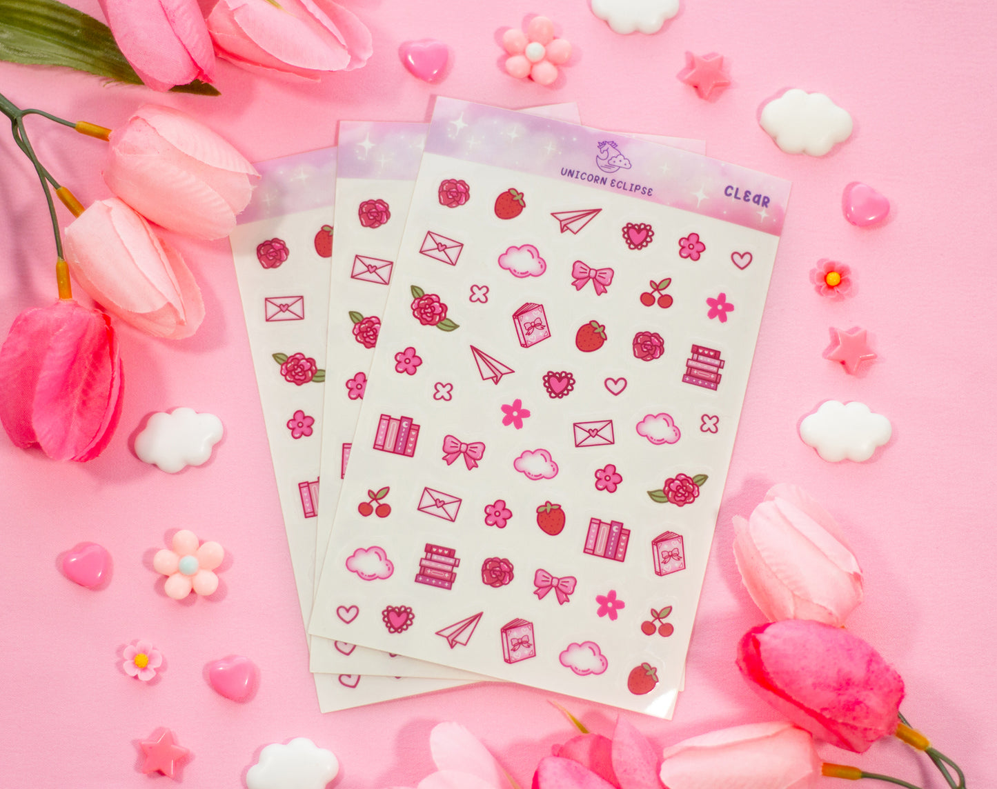 Love Story Clear Deco Sticker Sheet