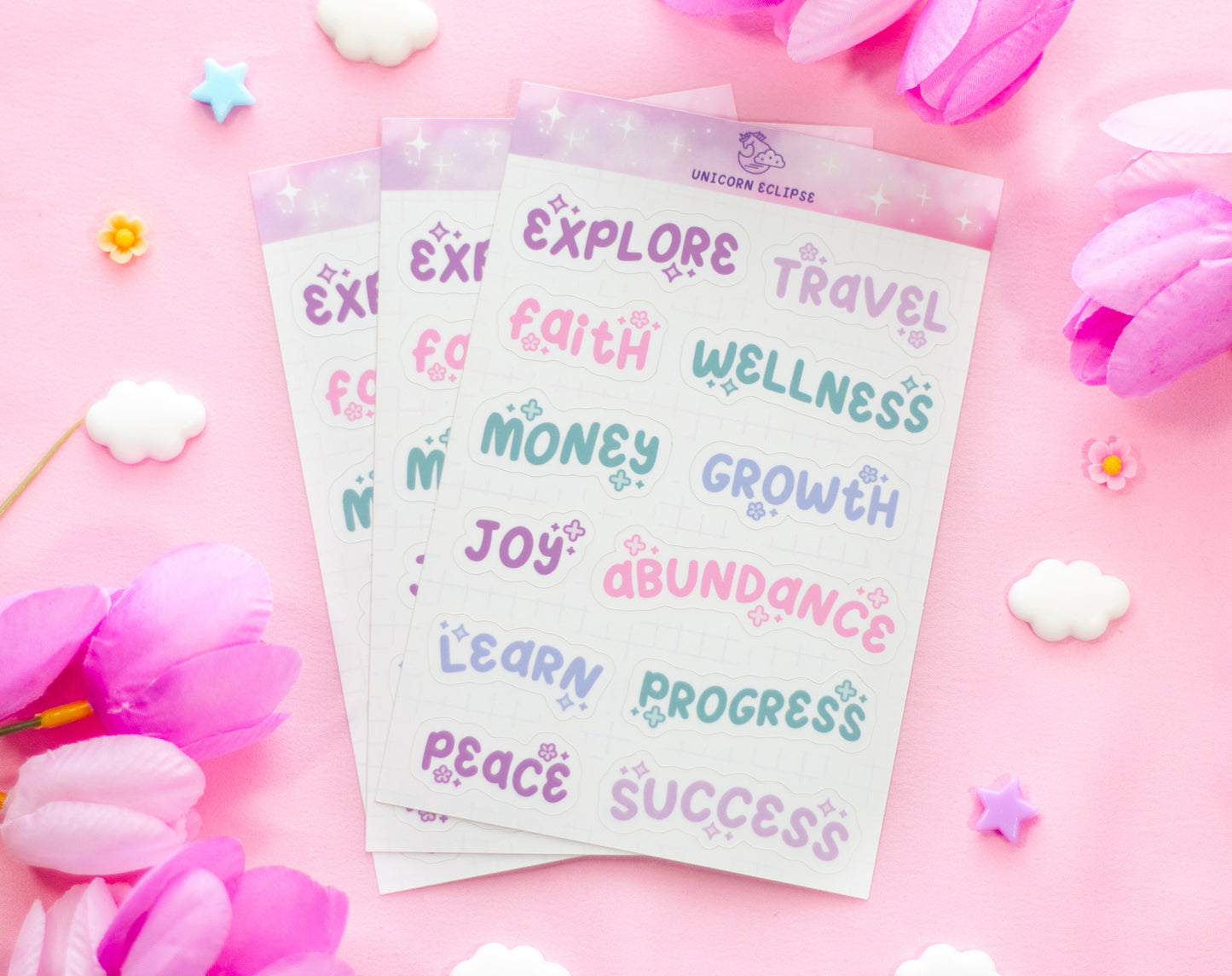 Goal Setting Words Sticker Sheet