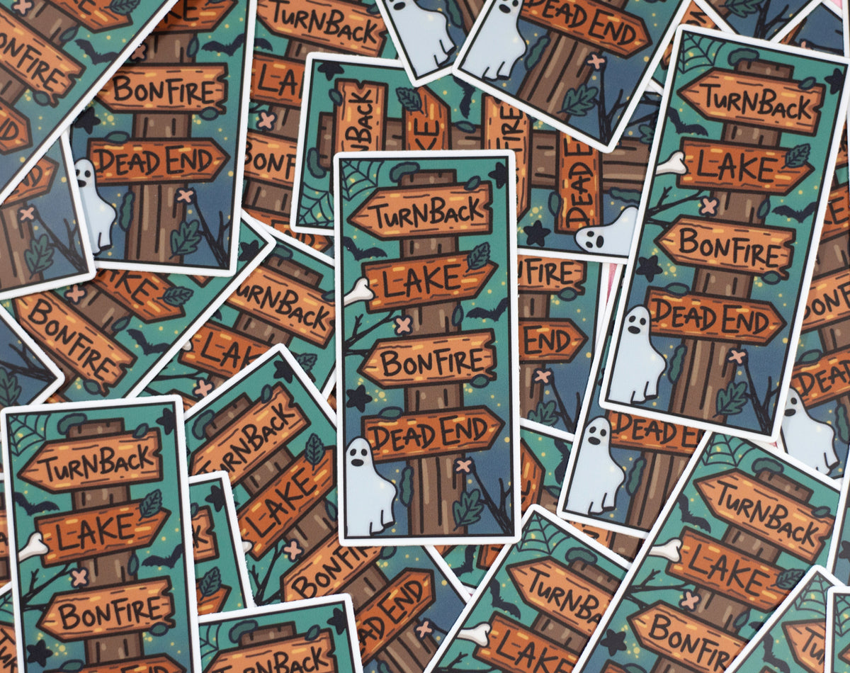 Camp Signpost Sticker