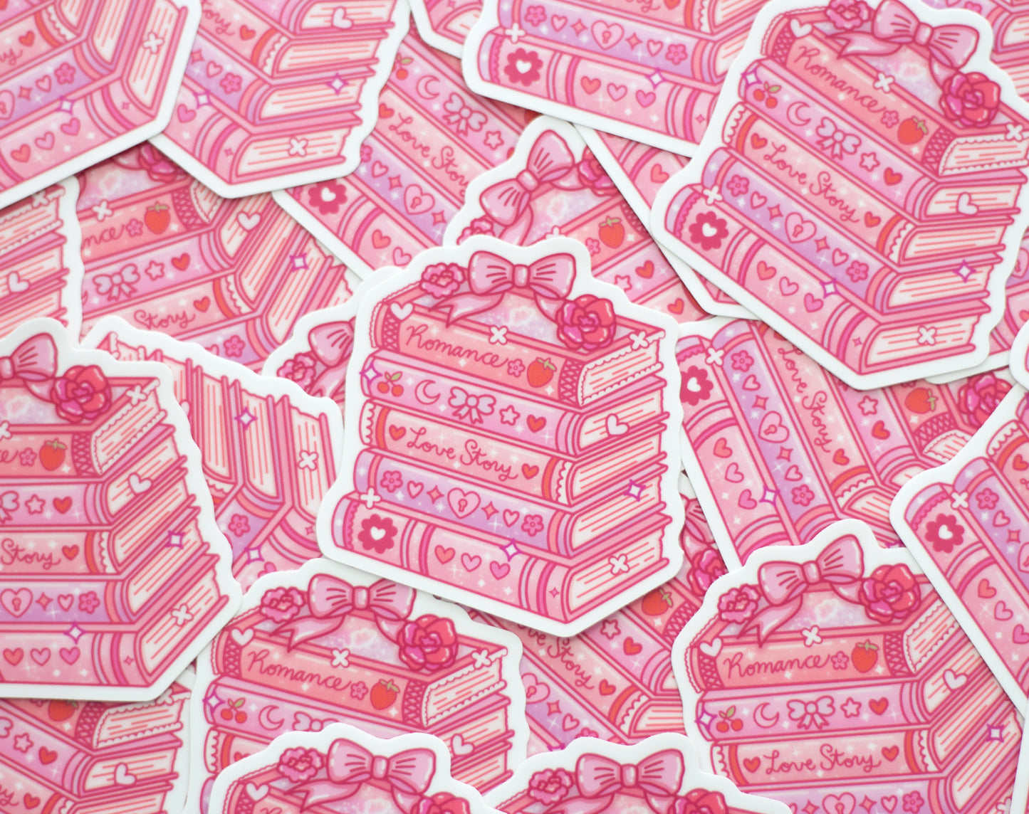 Romance Stacked Books Sticker
