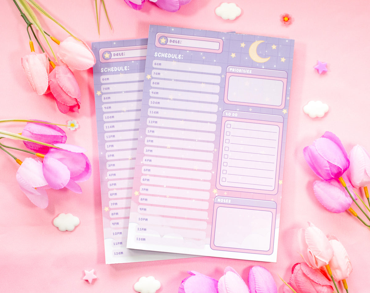 Starry Clouds Hourly Planner Pad