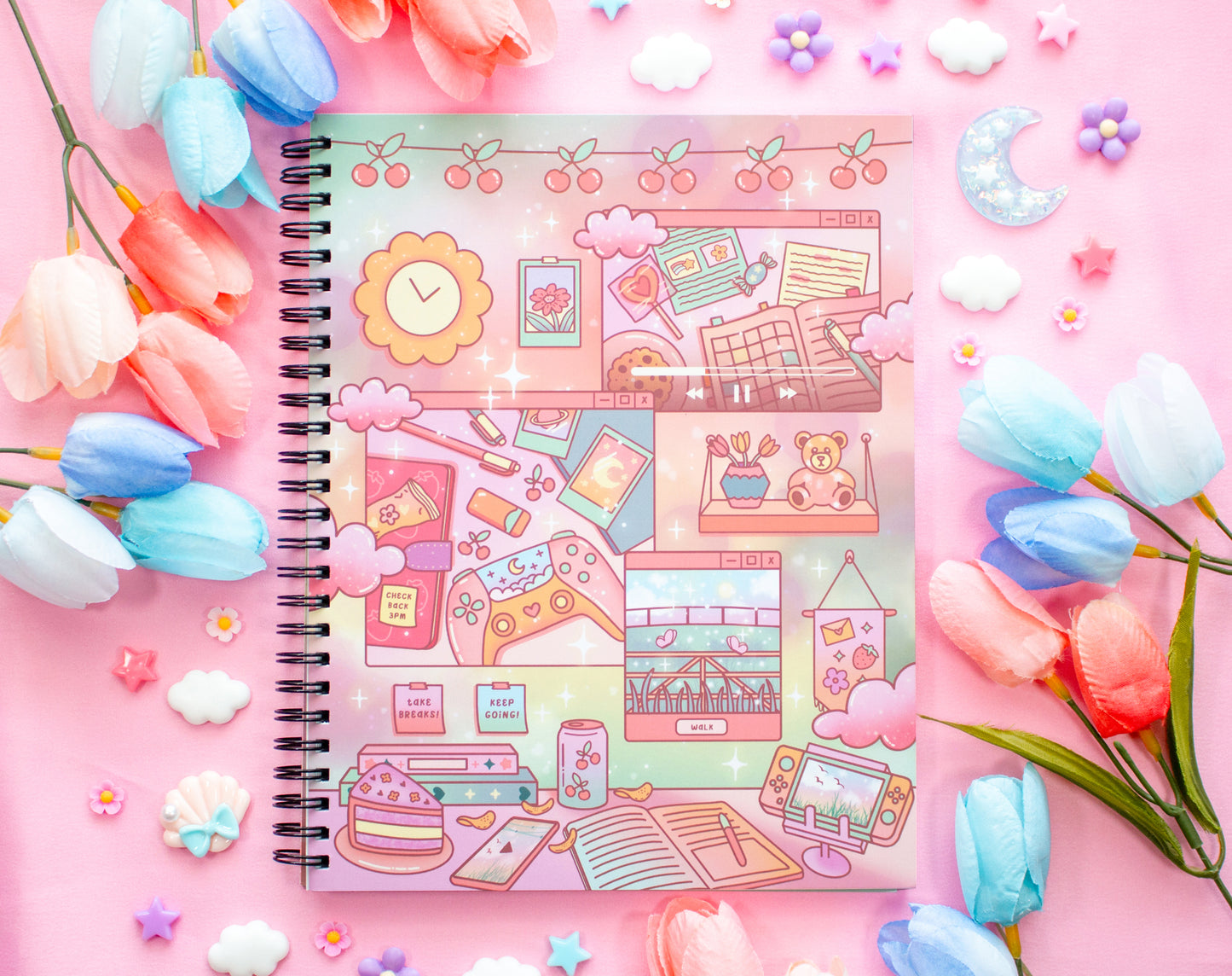 Study Break Spiral Lined Notebook (7x9")