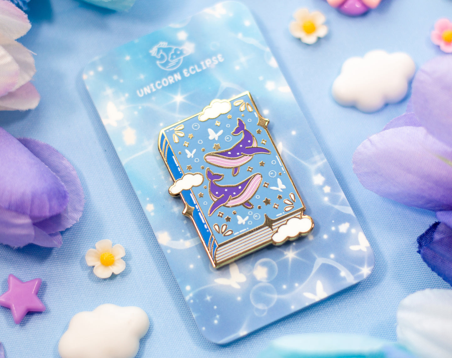 Whale Book Enamel Pin