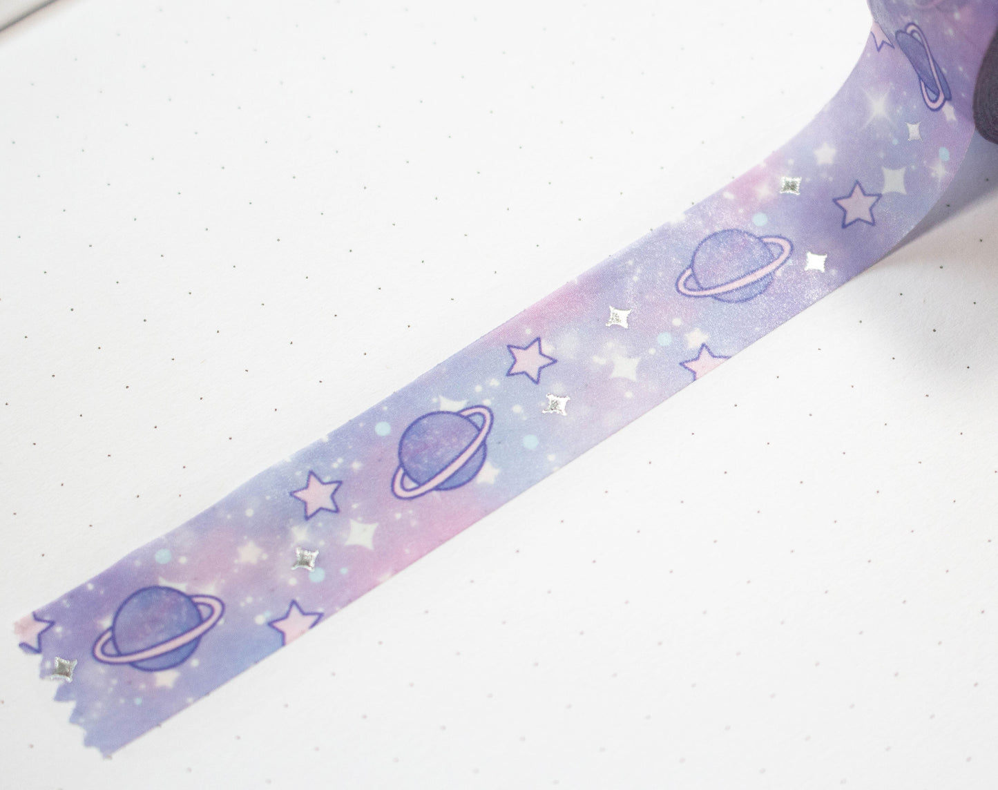 Blue Galaxy Silver Foil Washi Tape