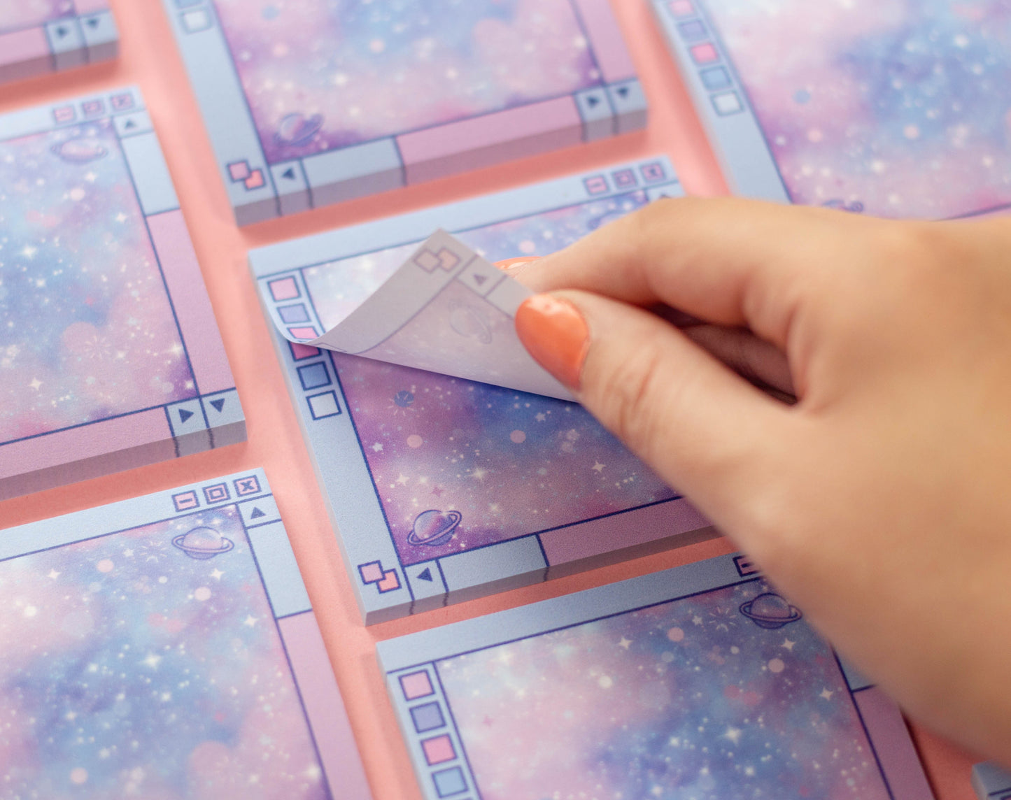 Blue Galaxy Window Sticky Note