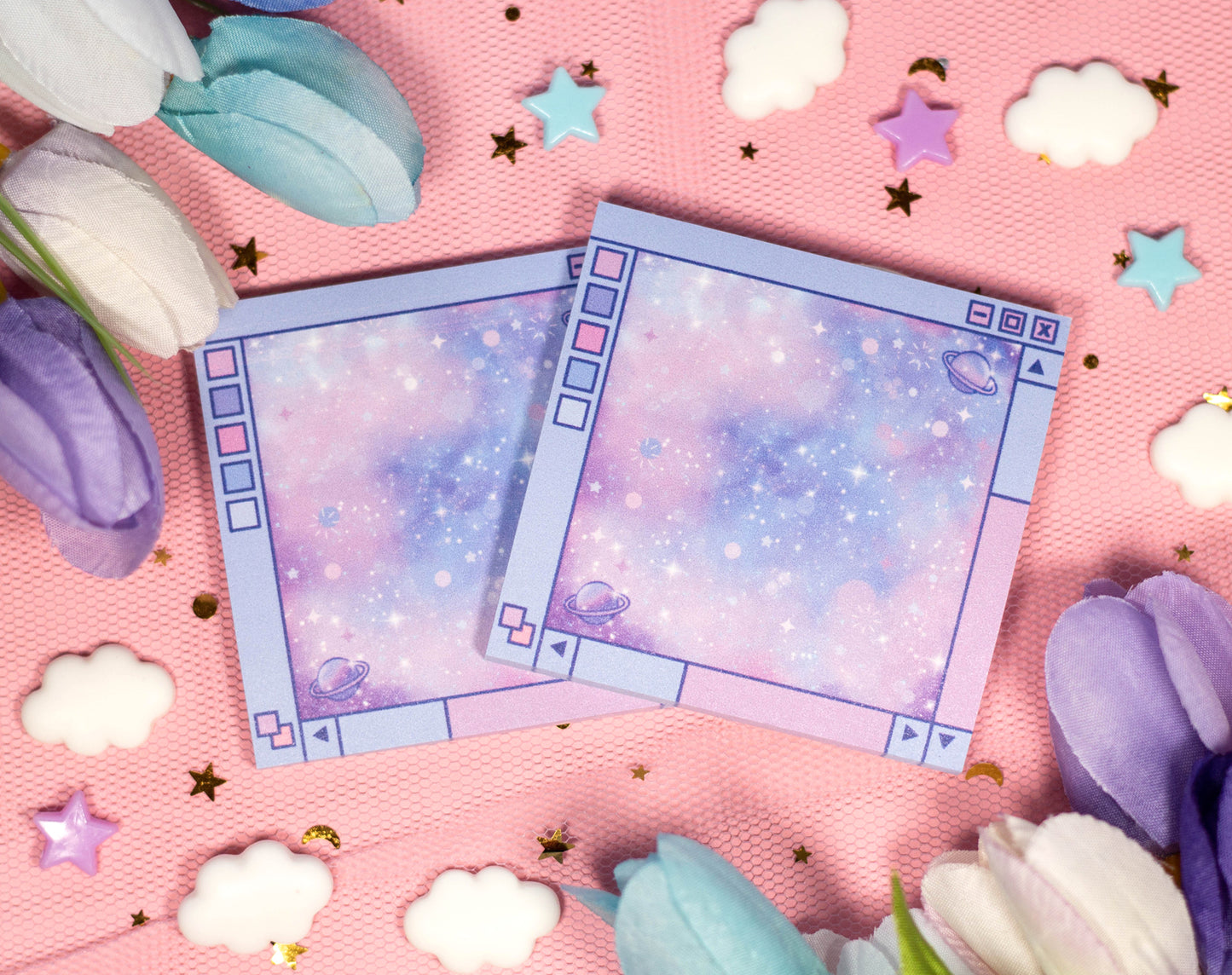 Blue Galaxy Window Sticky Note
