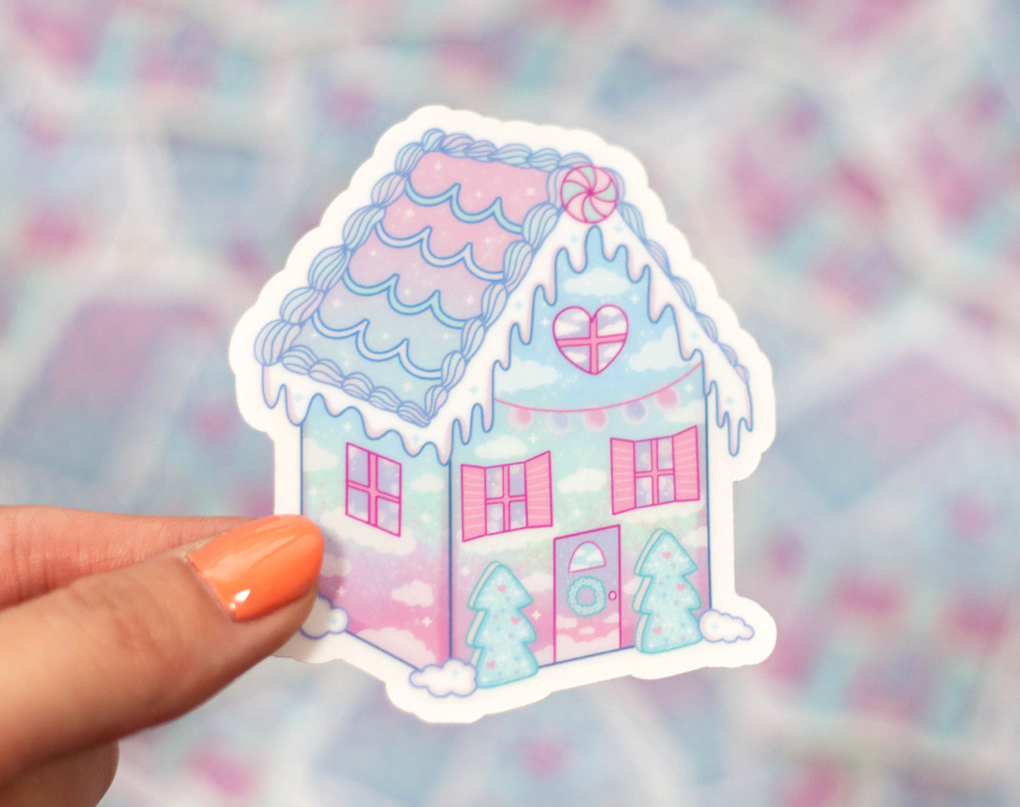 Gingerbread House Clear Sticker