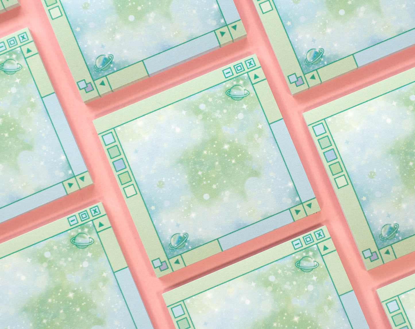 Green Galaxy Window Sticky Notes