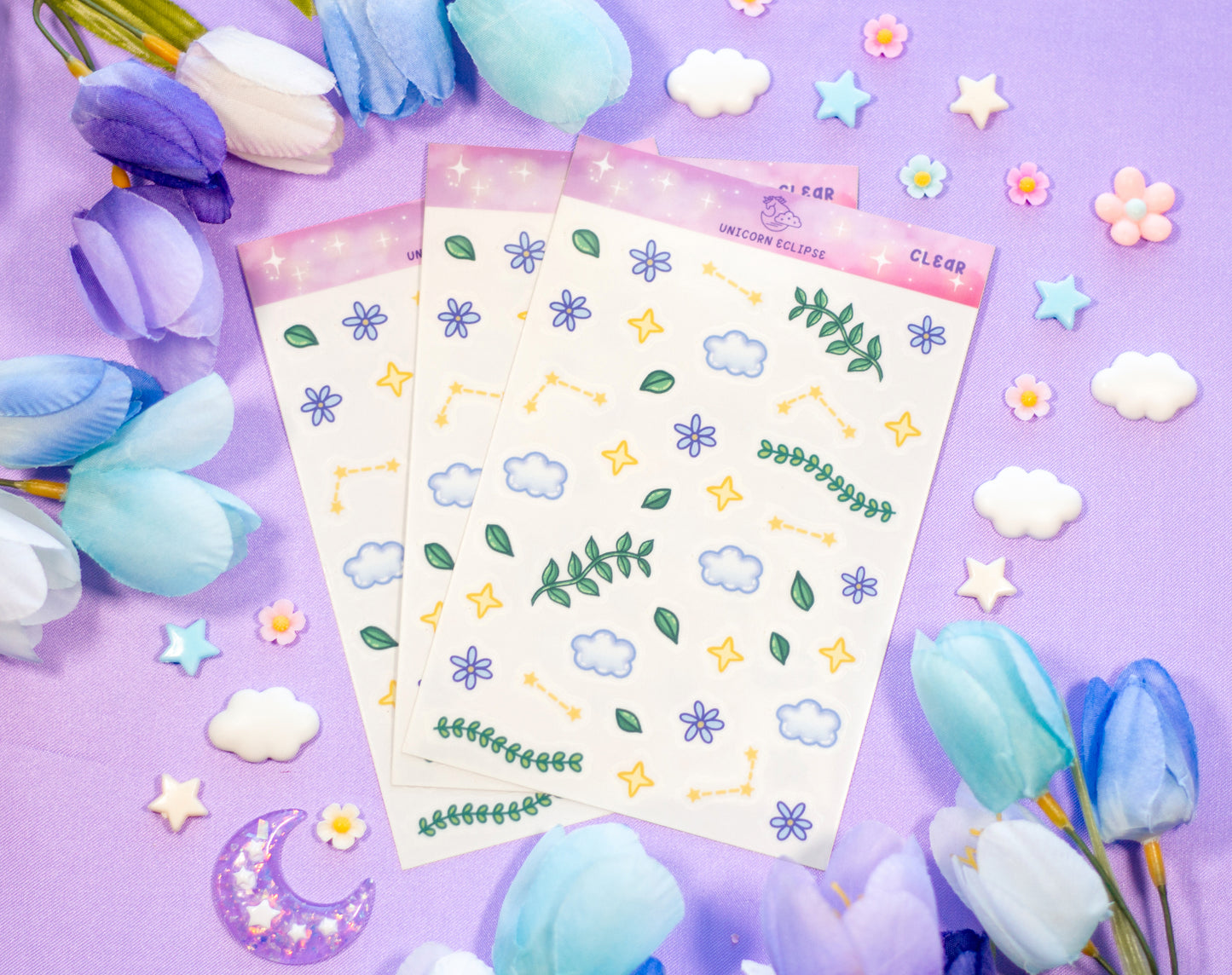 Botanical Bliss Clear Deco Sticker Sheet