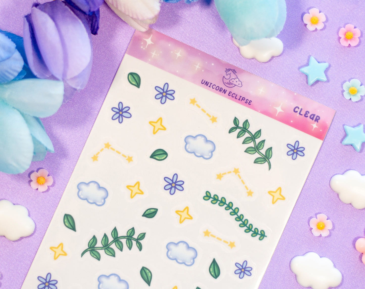 Botanical Bliss Clear Deco Sticker Sheet