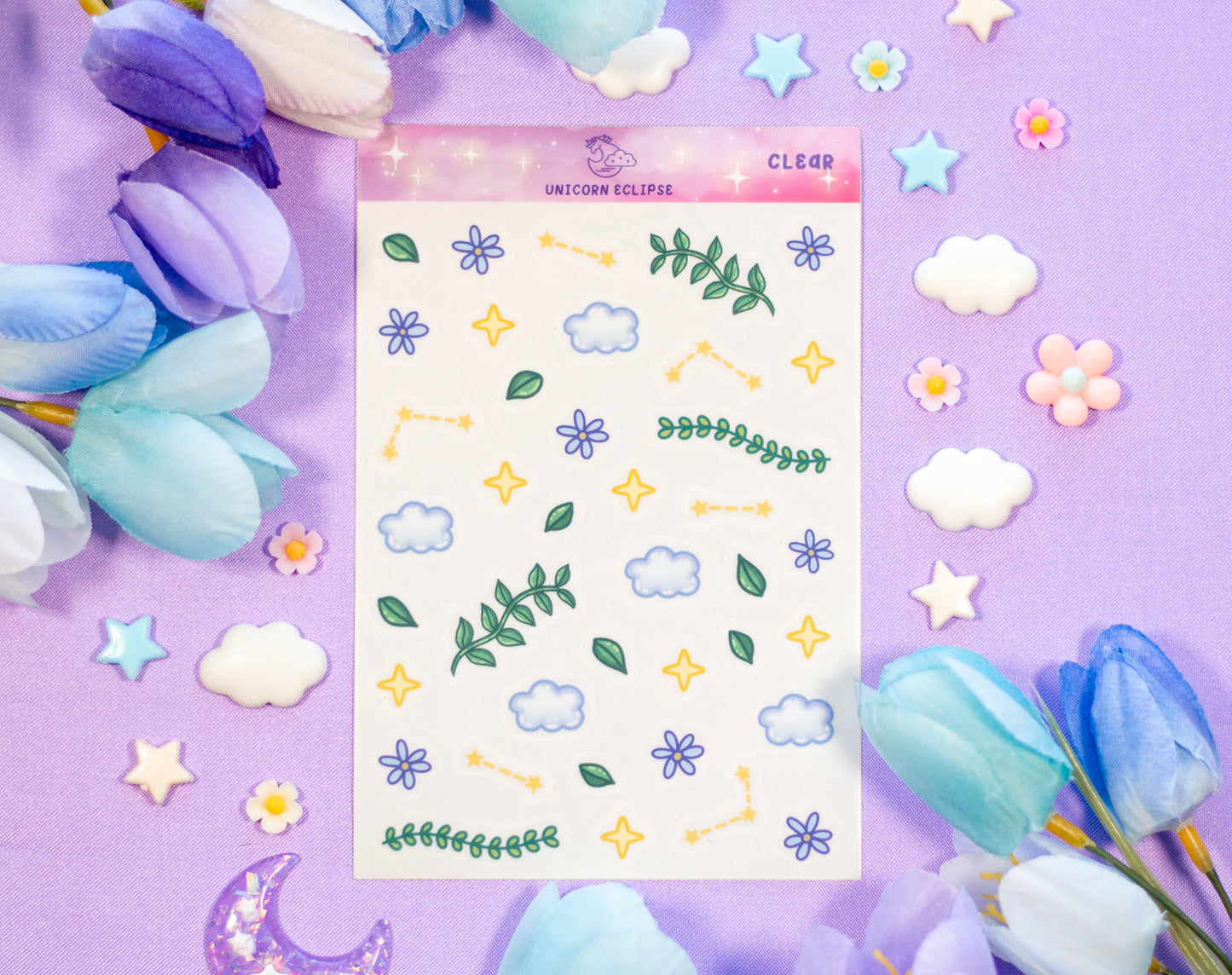 Botanical Bliss Clear Deco Sticker Sheet