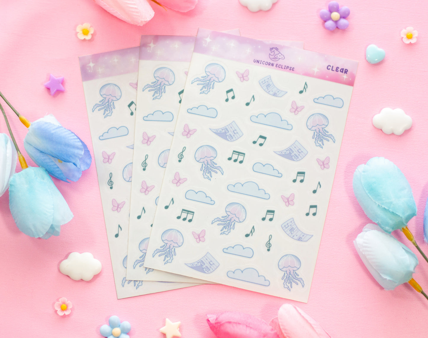 Blooming Records Clear Deco Sticker Sheet