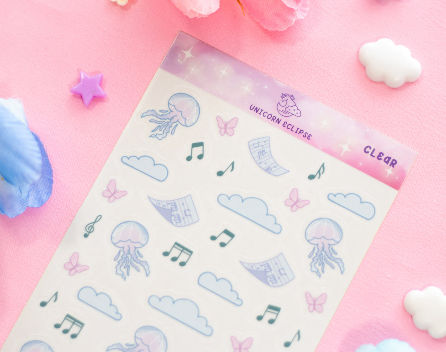 Blooming Records Clear Deco Sticker Sheet