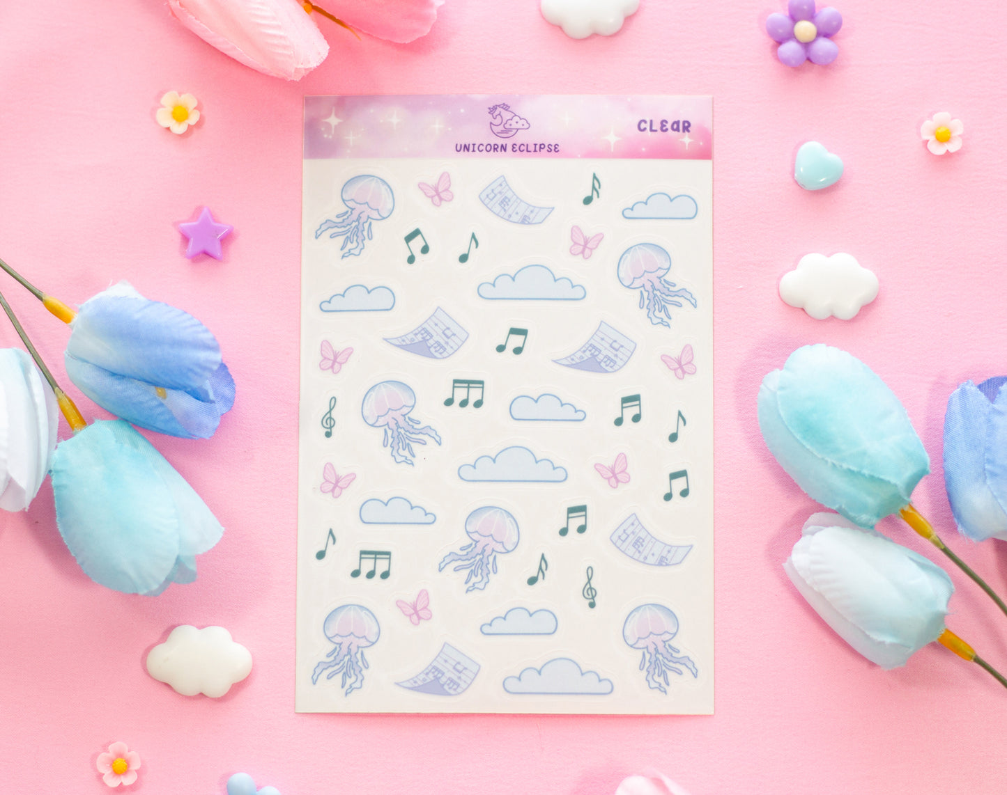 Blooming Records Clear Deco Sticker Sheet