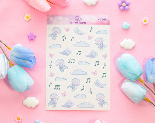Blooming Records Clear Deco Sticker Sheet