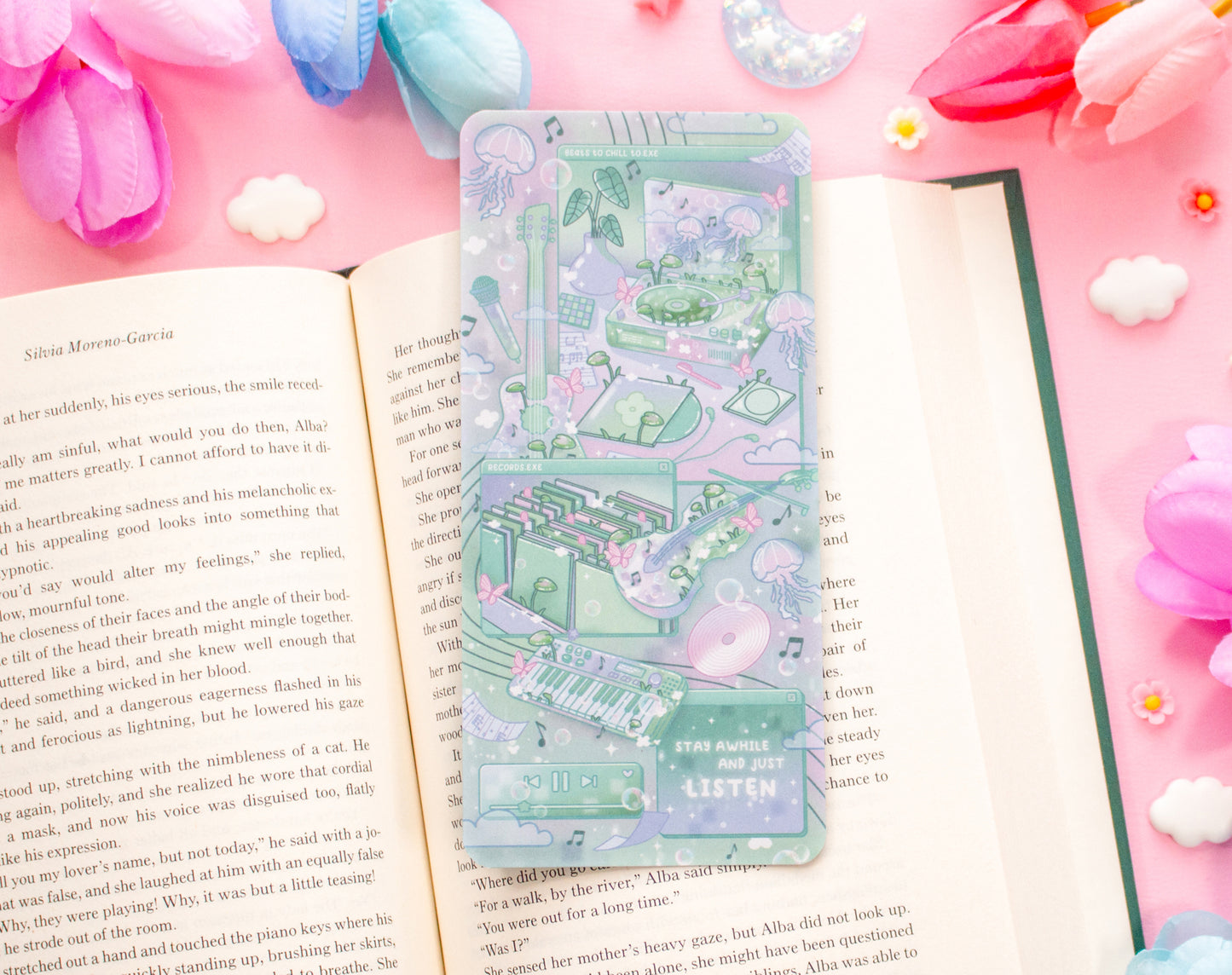 Blooming Records Reading Log Bookmark