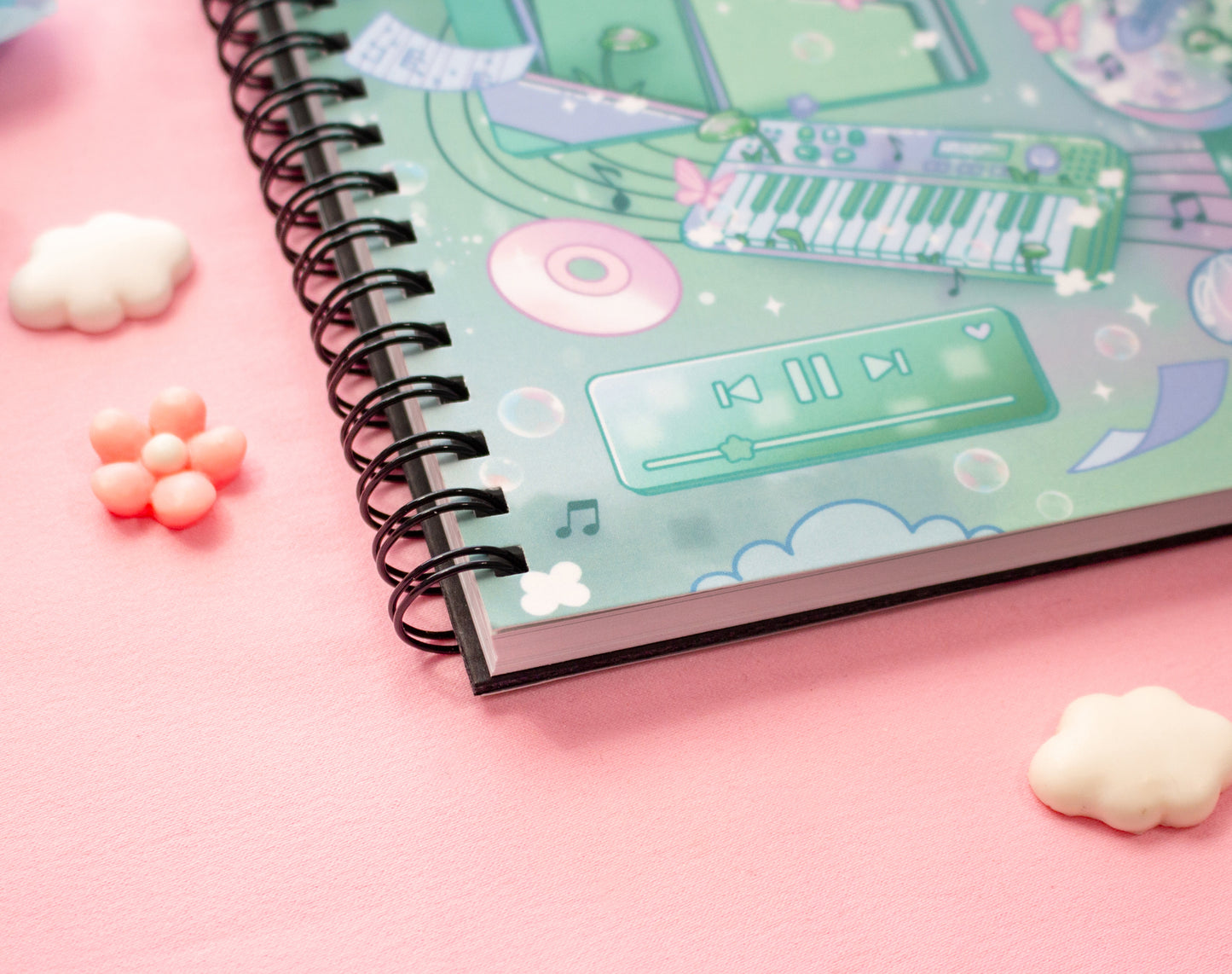 Blooming Records Spiral Lined Notebook (7x9")