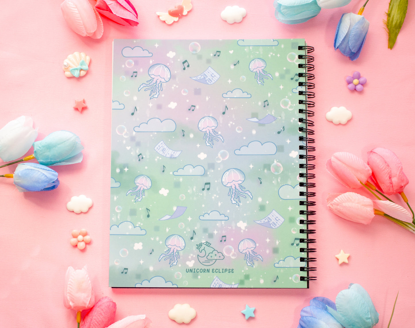 Blooming Records Spiral Lined Notebook (7x9")