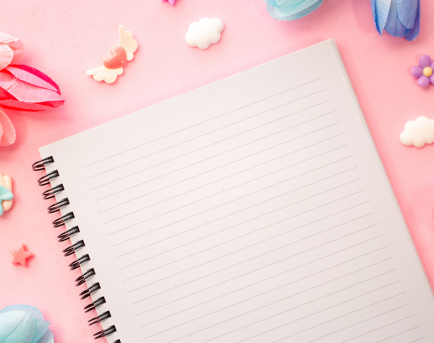 Blooming Records Spiral Lined Notebook (7x9")