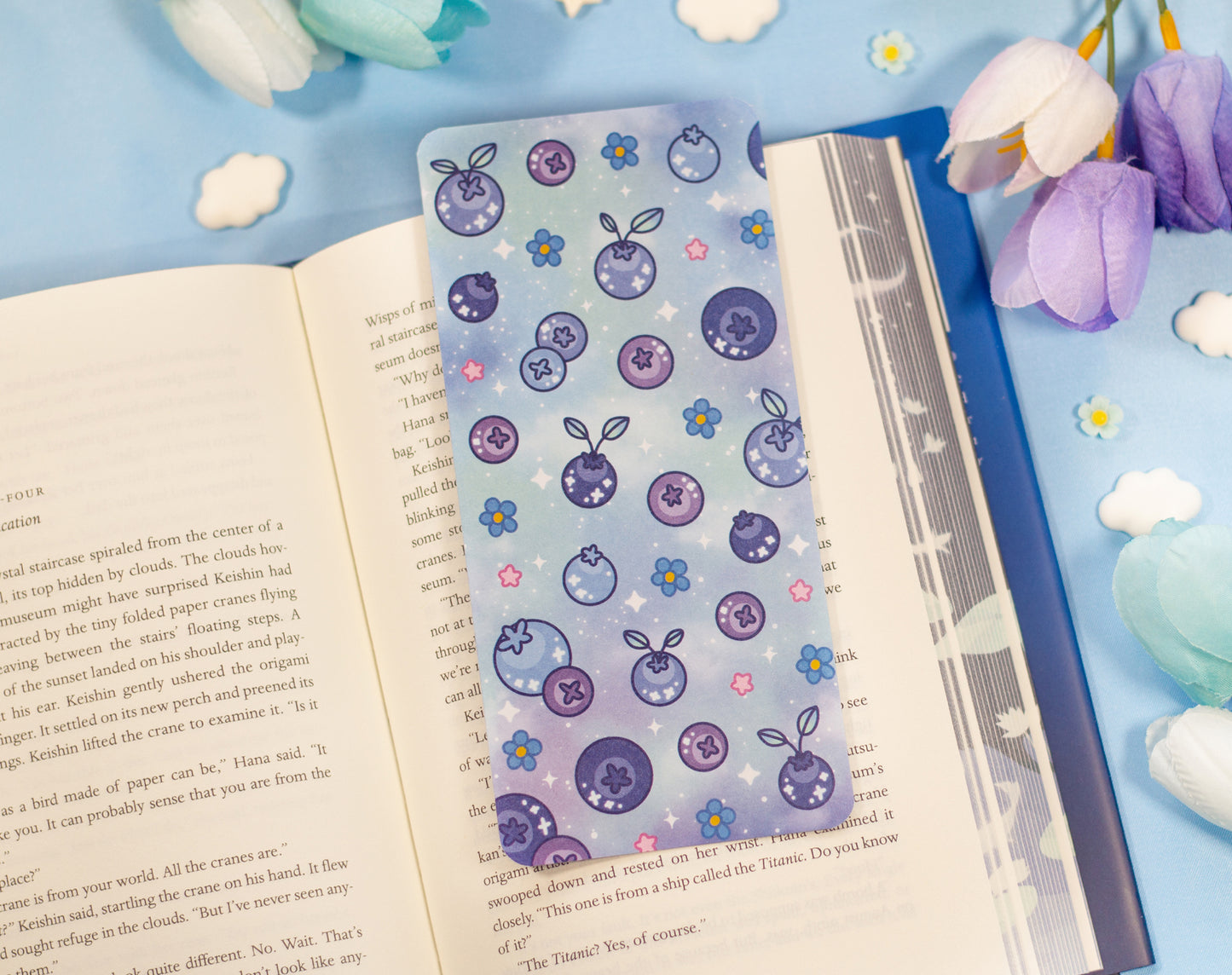 Blueberries Reading Log Bookmark