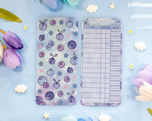Blueberries Reading Log Bookmark