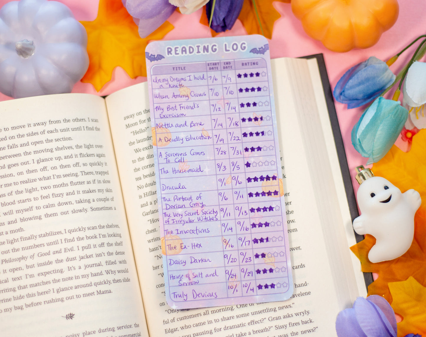 Boo Bash Reading Log Bookmark