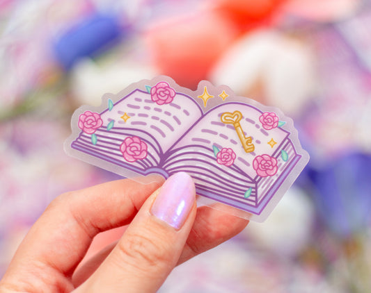 Book of Secrets Clear Sticker