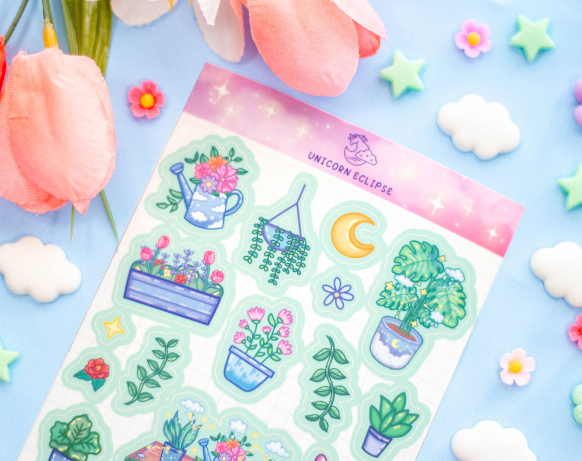 Botanic Blends Sticker Botanical Bliss Sticker Sheet – Unicorn Eclipse