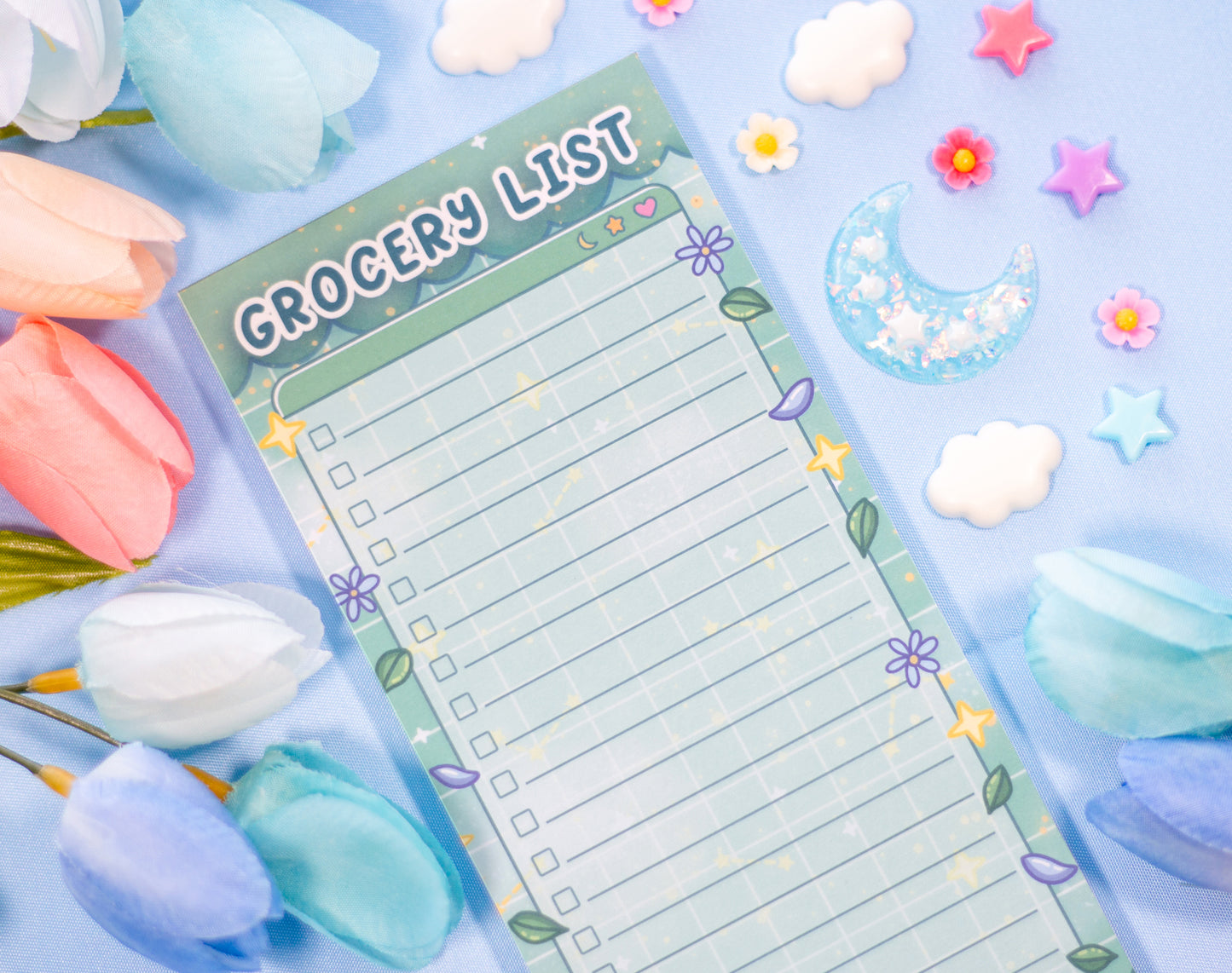 Botanical Bliss Grocery List Notepad