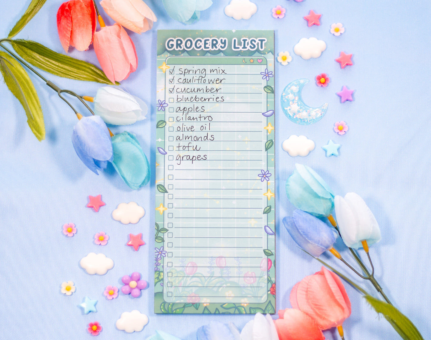 Botanical Bliss Grocery List Notepad