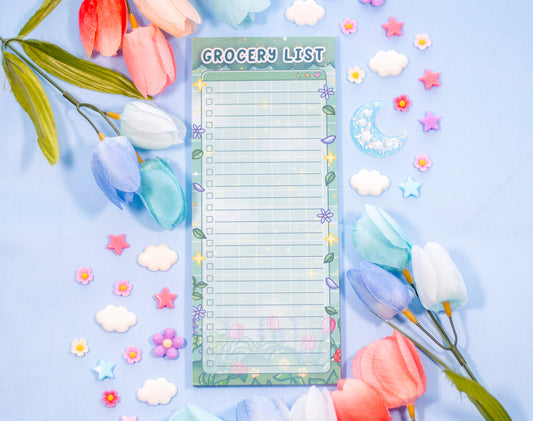 Botanical Bliss Grocery List Notepad