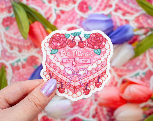 Vintage Heart Cake Sticker