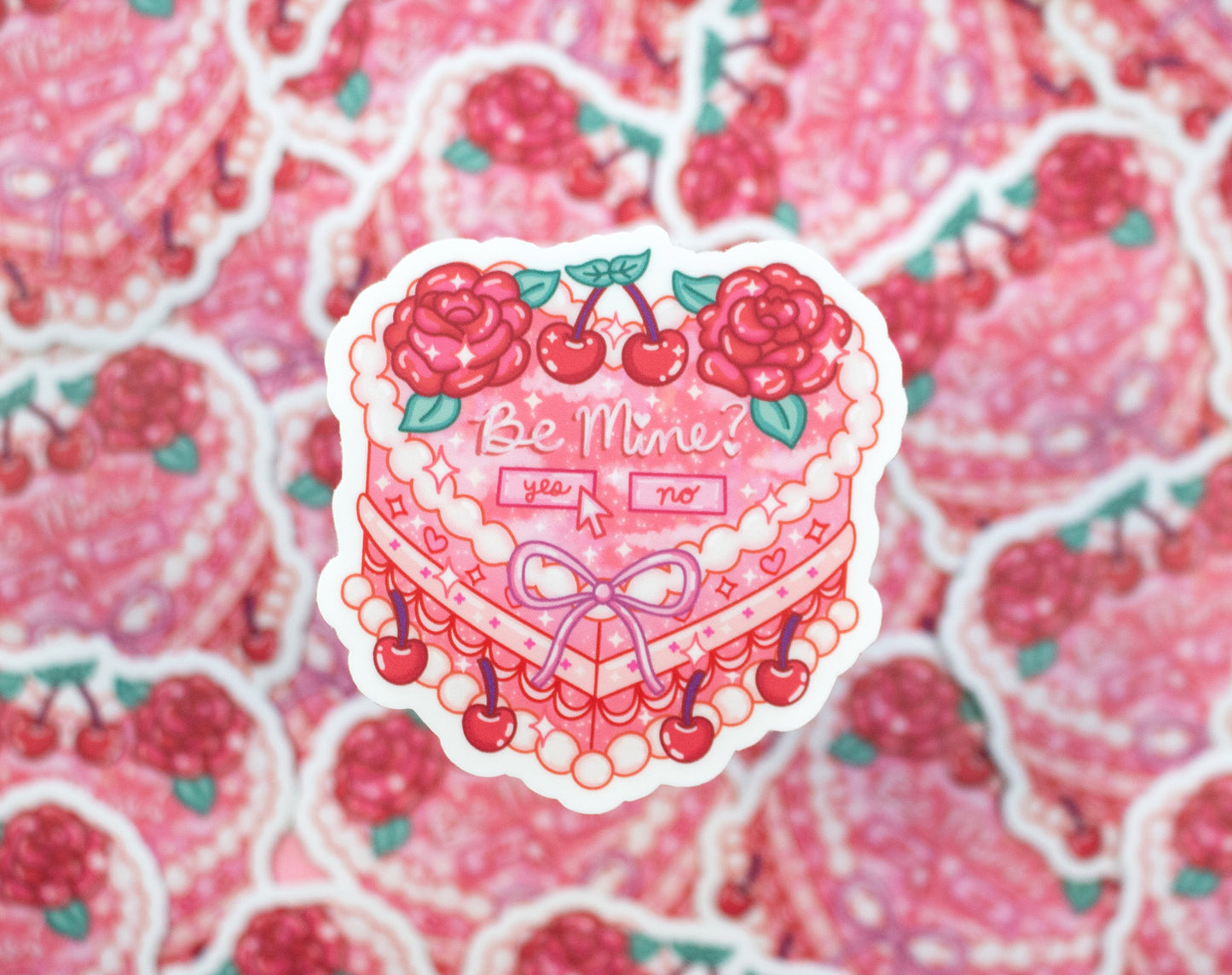 Vintage Heart Cake Sticker